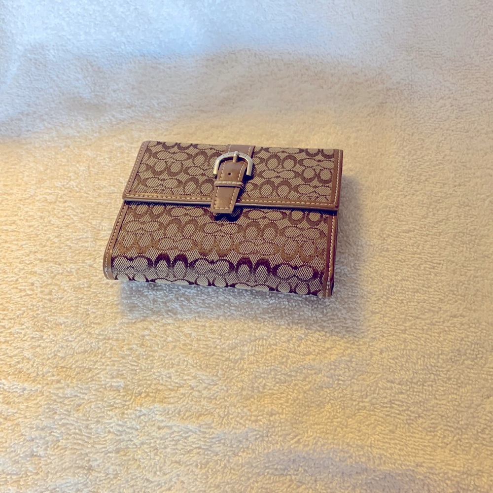 Coach Tan & Brown signatures small wallet and coin purse.